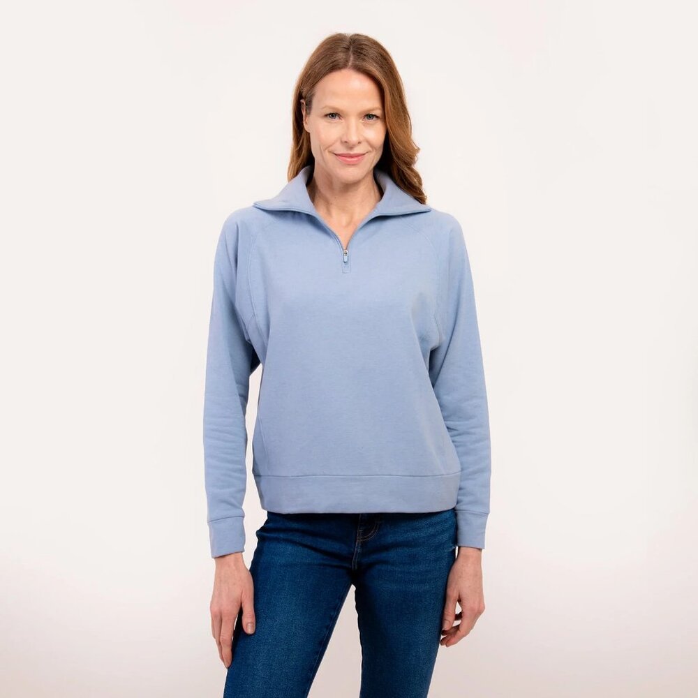 PACAS Pimalpaca Half Zip Sweater Pull Over Pima Alpaca Women's Size Large